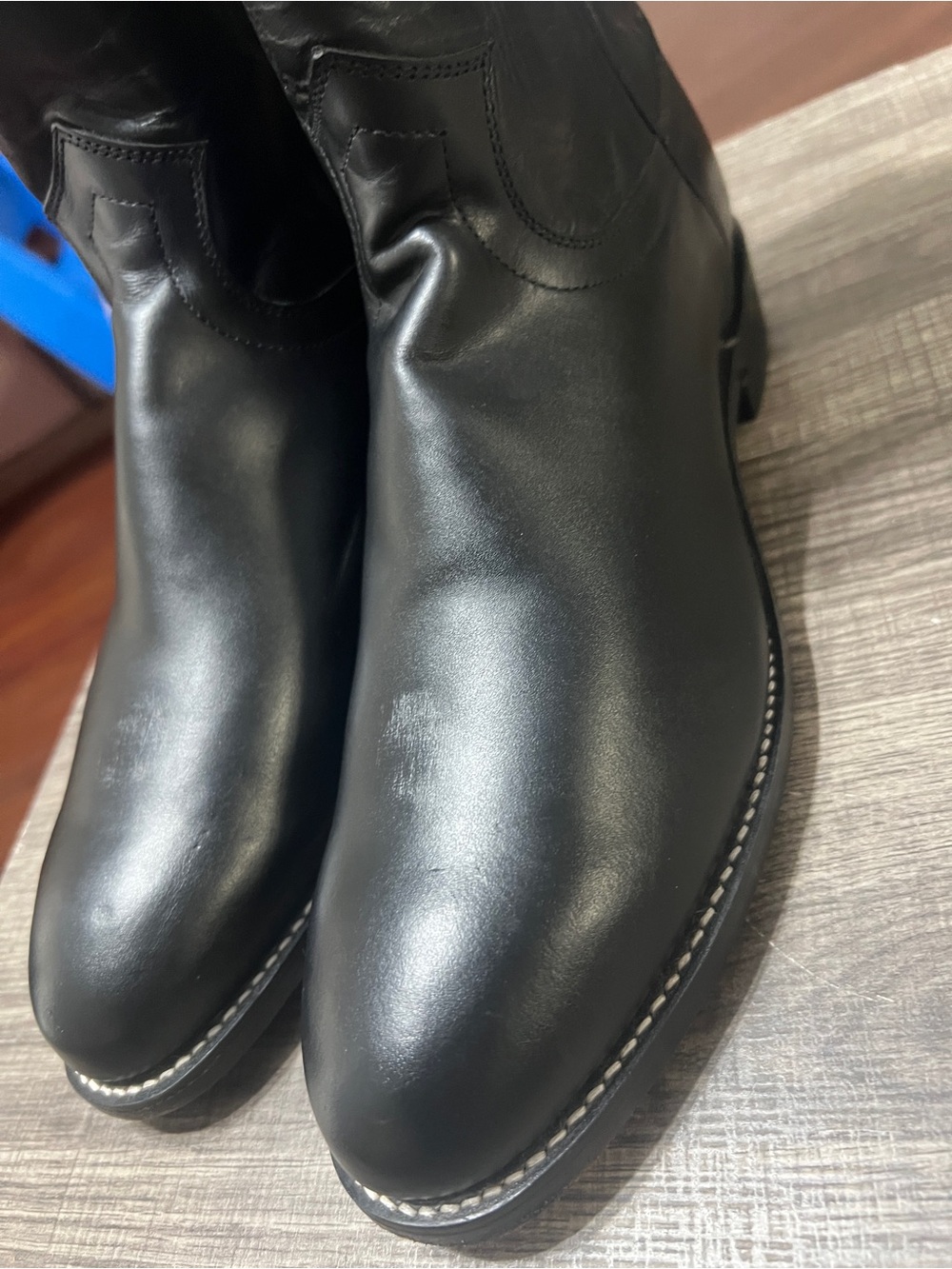 Justin Roper Boots Black Leather Western Boots 3133 - SZ 9B - Picture 2 of 13